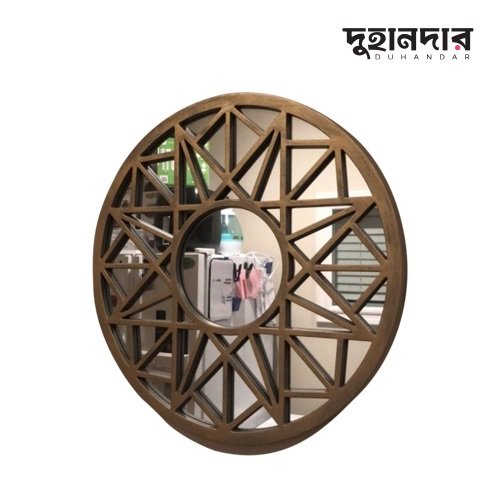 Rustic Wood And Galvanized Metal Round Hanging Wall Shelf Duhandar