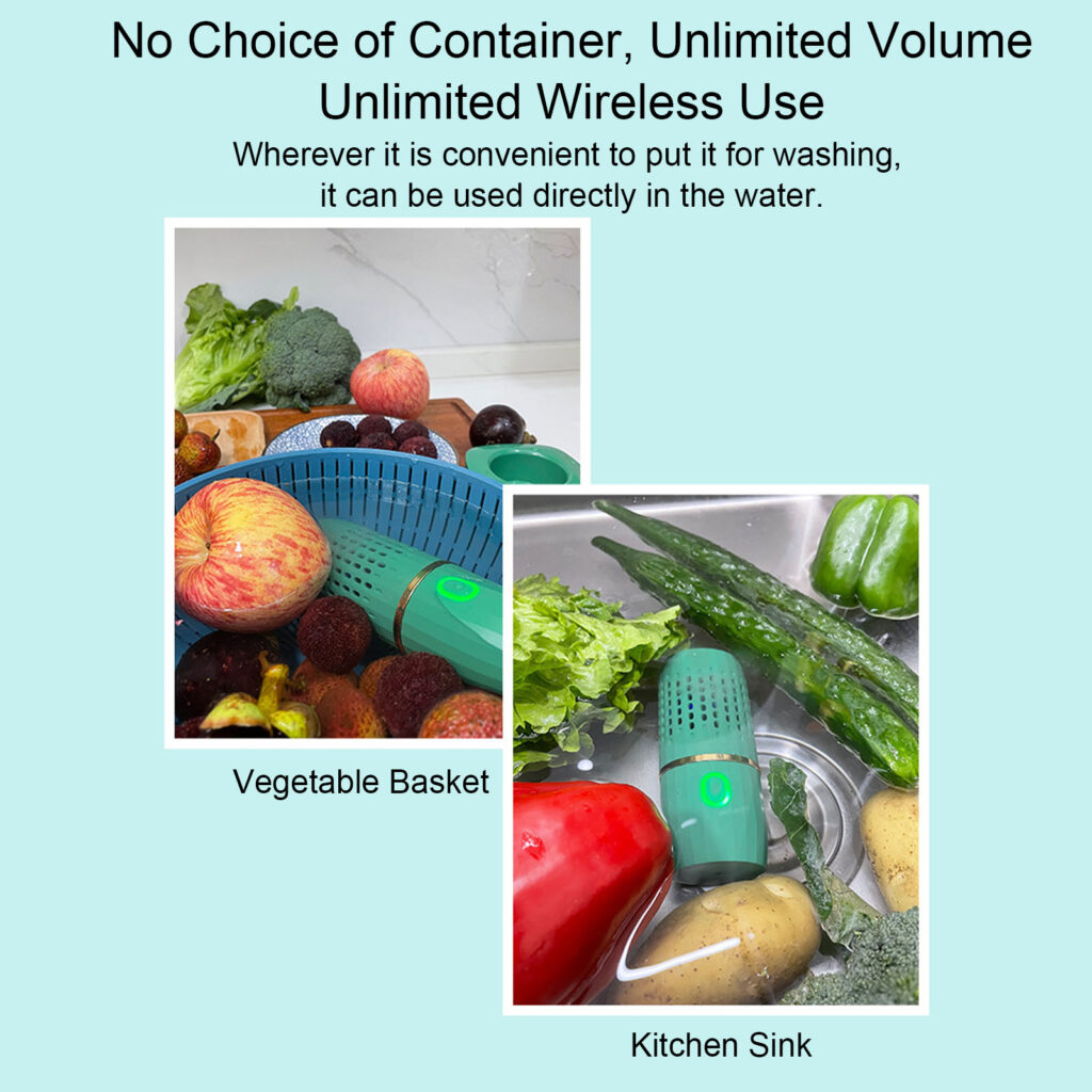 Fresh food：the fruit and vegetable cleaning purifier is wireless, seafood, meat, fruits and vegetables processed with the fruit and vegetable purifier can